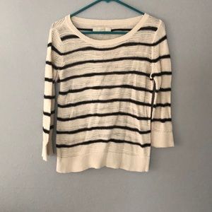 Black and cream lightweight striped sweater